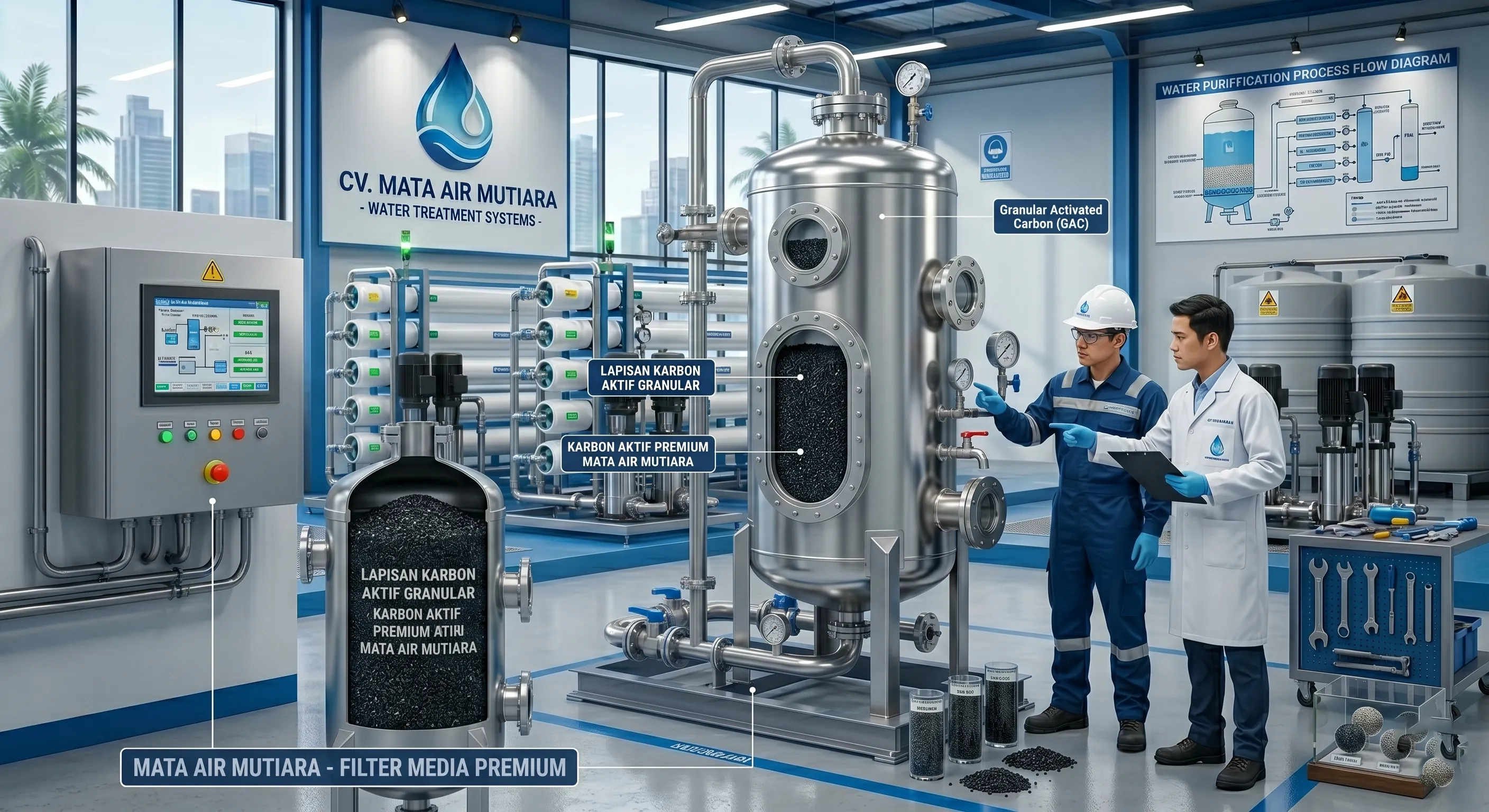 Activated Carbon | Karbon Aktif untuk Water Treatment dan Filtrasi Air | CV. Mata Air Mutiara